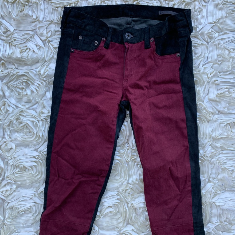 Rag & Bone Color Block Lamb Leather Skinny Jeans - image 3